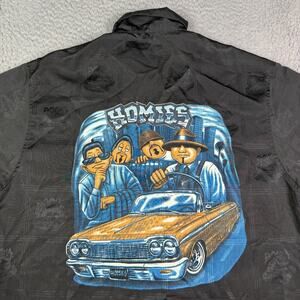 Homies Cruizin Low Shirt Mens M Black Button David Gonzales Lowrider Vintage Y2K